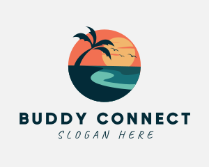 Sunset Island Beach logo design