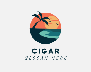 Sunset Island Beach logo design