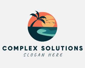 Sunset Island Beach logo design