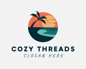 Sunset Island Beach logo design