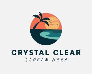 Sunset Island Beach logo design