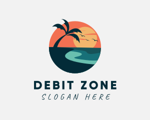 Sunset Island Beach logo design