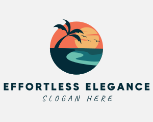 Sunset Island Beach logo design