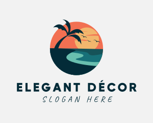 Sunset Island Beach logo design