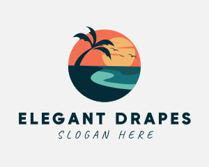 Sunset Island Beach logo design