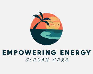 Sunset Island Beach logo design