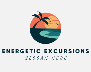 Sunset Island Beach logo design