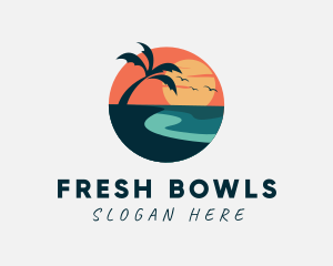 Sunset Island Beach logo design