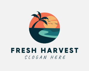 Sunset Island Beach logo design