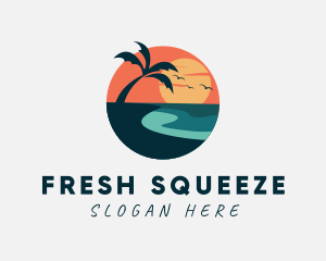 Sunset Island Beach logo design