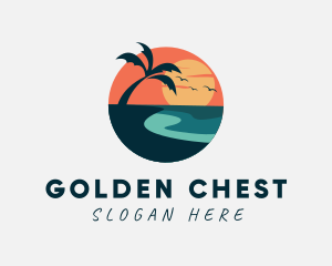 Sunset Island Beach logo design