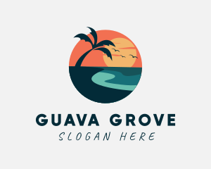 Sunset Island Beach logo design