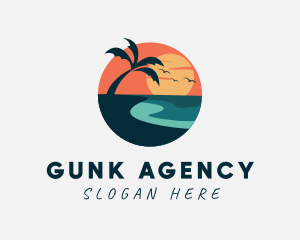 Sunset Island Beach logo design