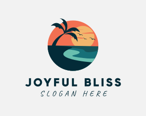 Sunset Island Beach logo design