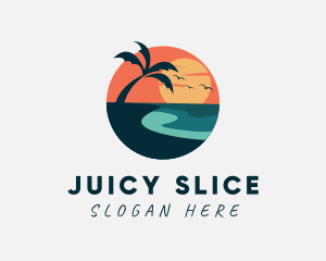 Sunset Island Beach logo design