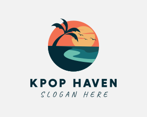 Sunset Island Beach logo design