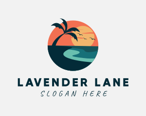 Sunset Island Beach logo design