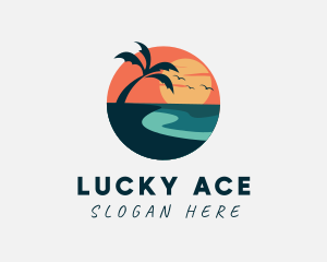 Sunset Island Beach logo design