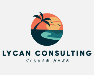 Sunset Island Beach logo design