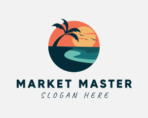 Sunset Island Beach logo design