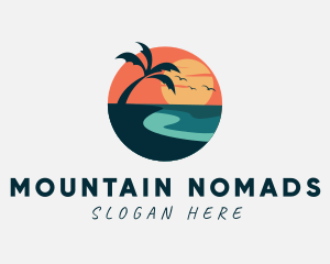 Sunset Island Beach logo design