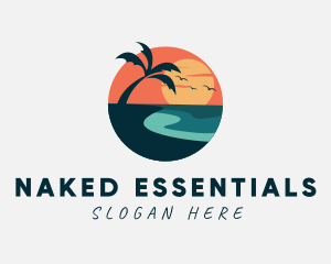 Sunset Island Beach logo design