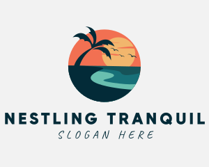 Sunset Island Beach logo design