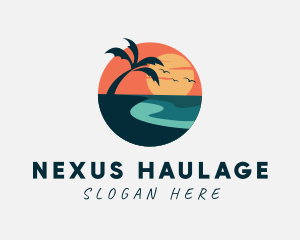 Sunset Island Beach logo design