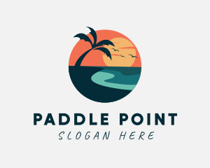 Sunset Island Beach logo design