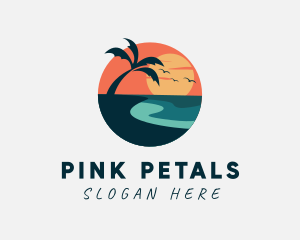 Sunset Island Beach logo design