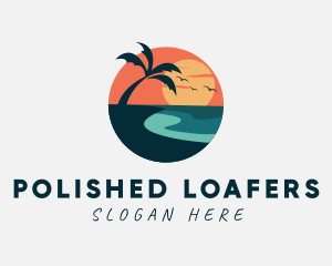 Sunset Island Beach logo design