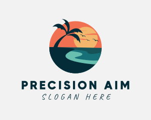 Sunset Island Beach logo design