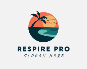 Sunset Island Beach logo design