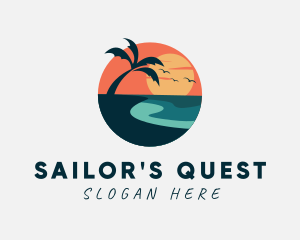 Sunset Island Beach logo design