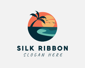 Sunset Island Beach logo design