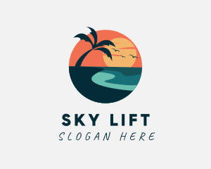 Sunset Island Beach logo design