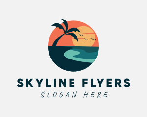 Sunset Island Beach logo design