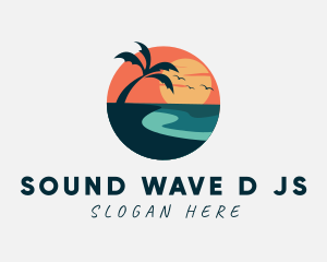 Sunset Island Beach logo design