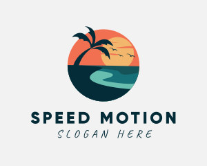 Sunset Island Beach logo design