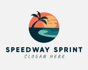 Sunset Island Beach logo design