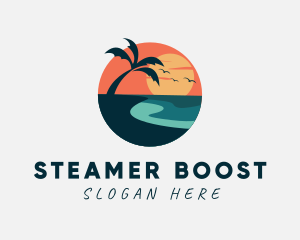 Sunset Island Beach logo design