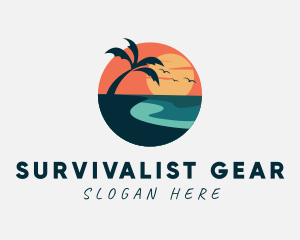 Sunset Island Beach logo design