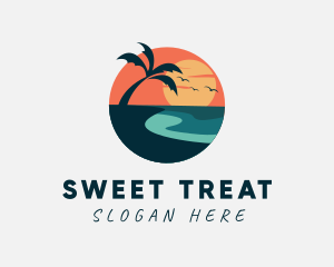 Sunset Island Beach logo design