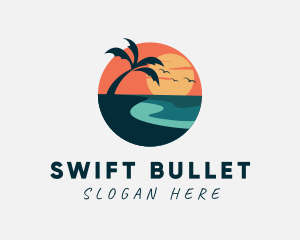 Sunset Island Beach logo design