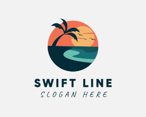 Sunset Island Beach logo design