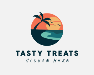 Sunset Island Beach logo design