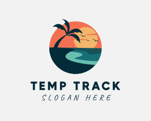 Sunset Island Beach logo design