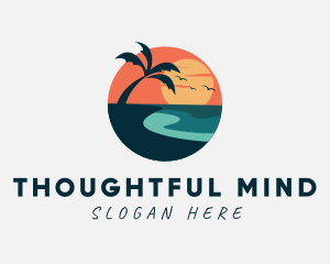 Sunset Island Beach logo design