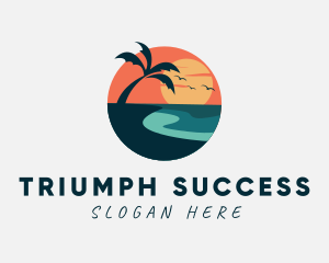 Sunset Island Beach logo design