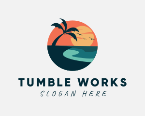 Sunset Island Beach logo design